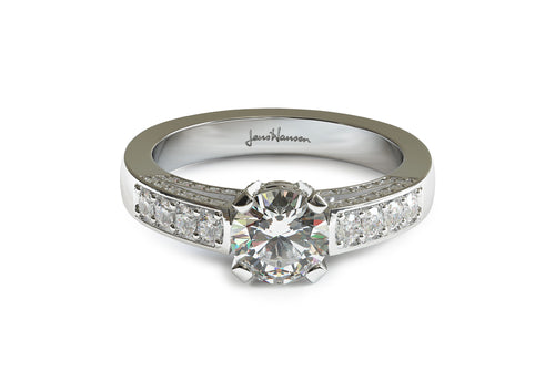 Exquisite Diamond Ring, White Gold & Platinum