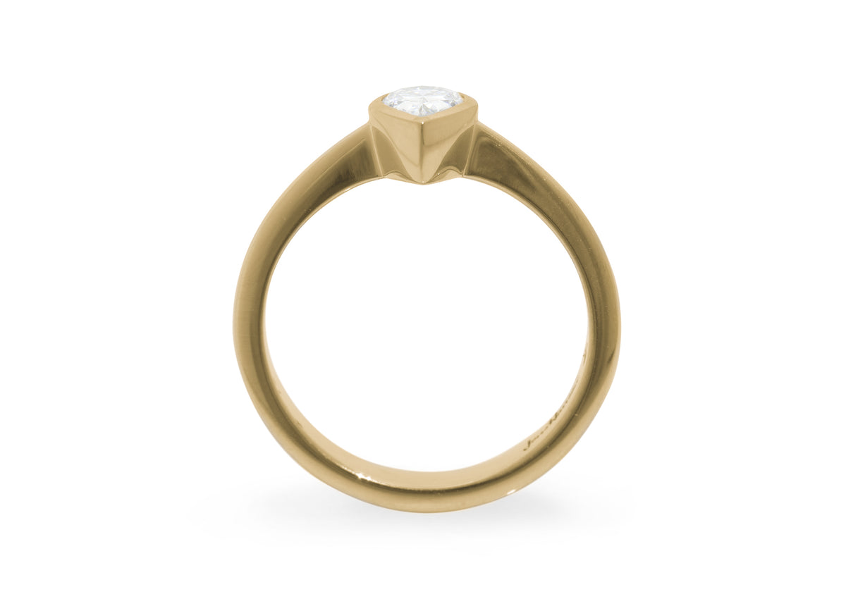 Pear Shaped Diamond Engagement Ring, Yellow Gold