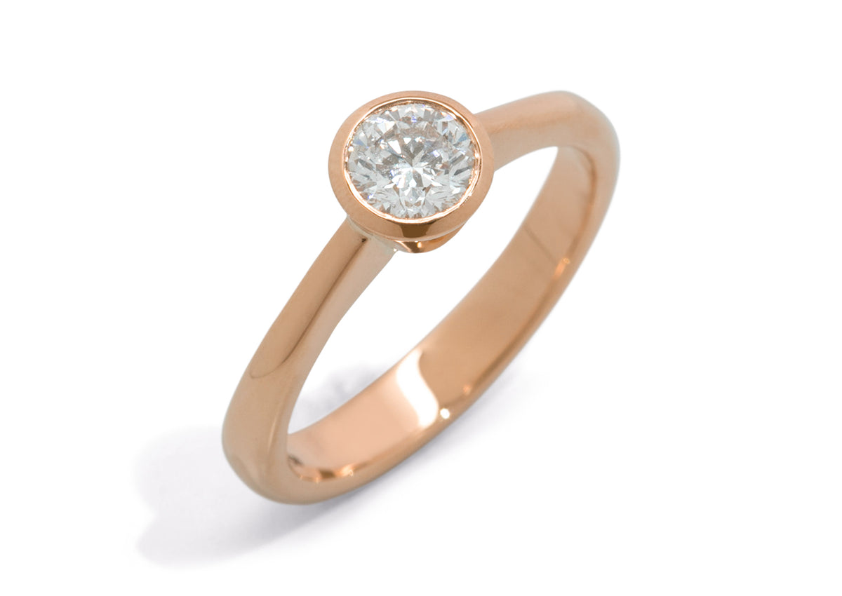 JW698 Diamond Engagement Ring, Red Gold