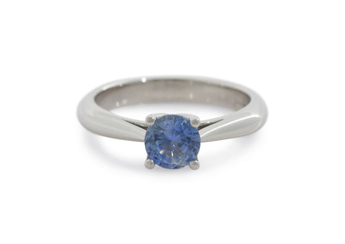 J2656 Solitaire Sapphire Engagement Ring, Platinum