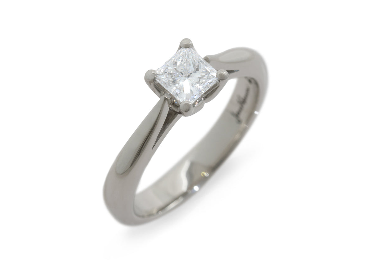J2656 Princess Diamond Engagement Ring, Platinum