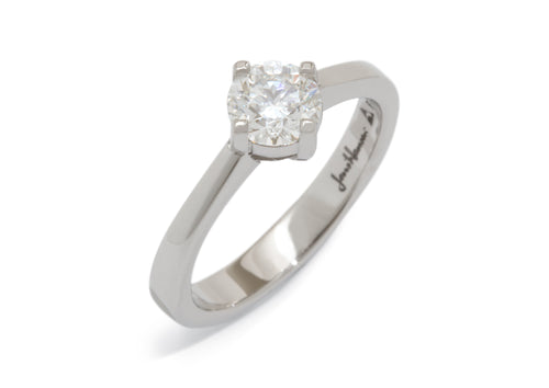 Custom Diamond Solitaire Engagement Ring, Platinum