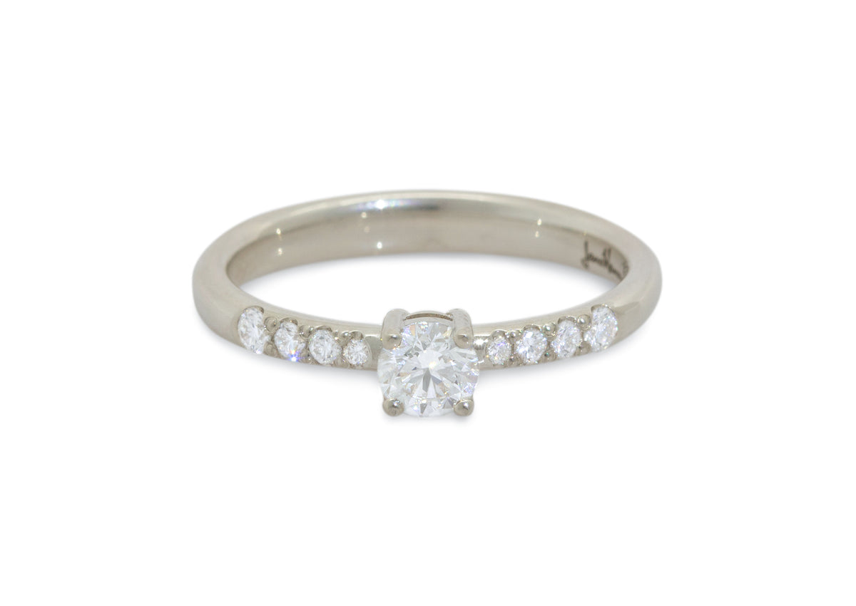 Eros Diamond Engagement Ring, White Gold & Platinum