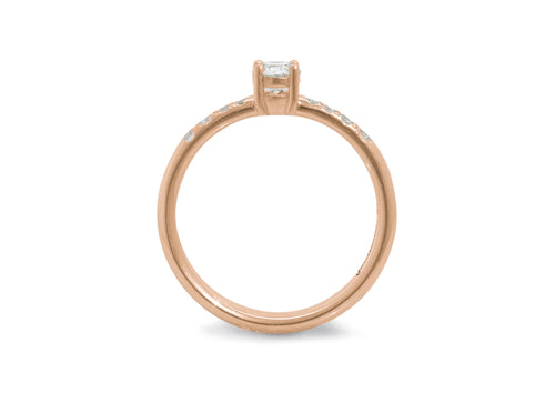 Eros Diamond Engagement Ring, Red Gold