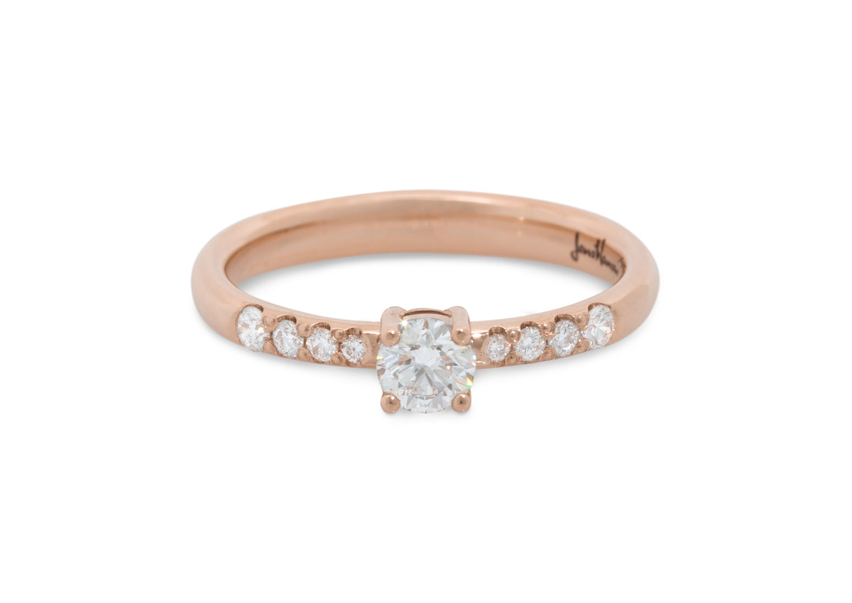 Eros Diamond Engagement Ring, Red Gold