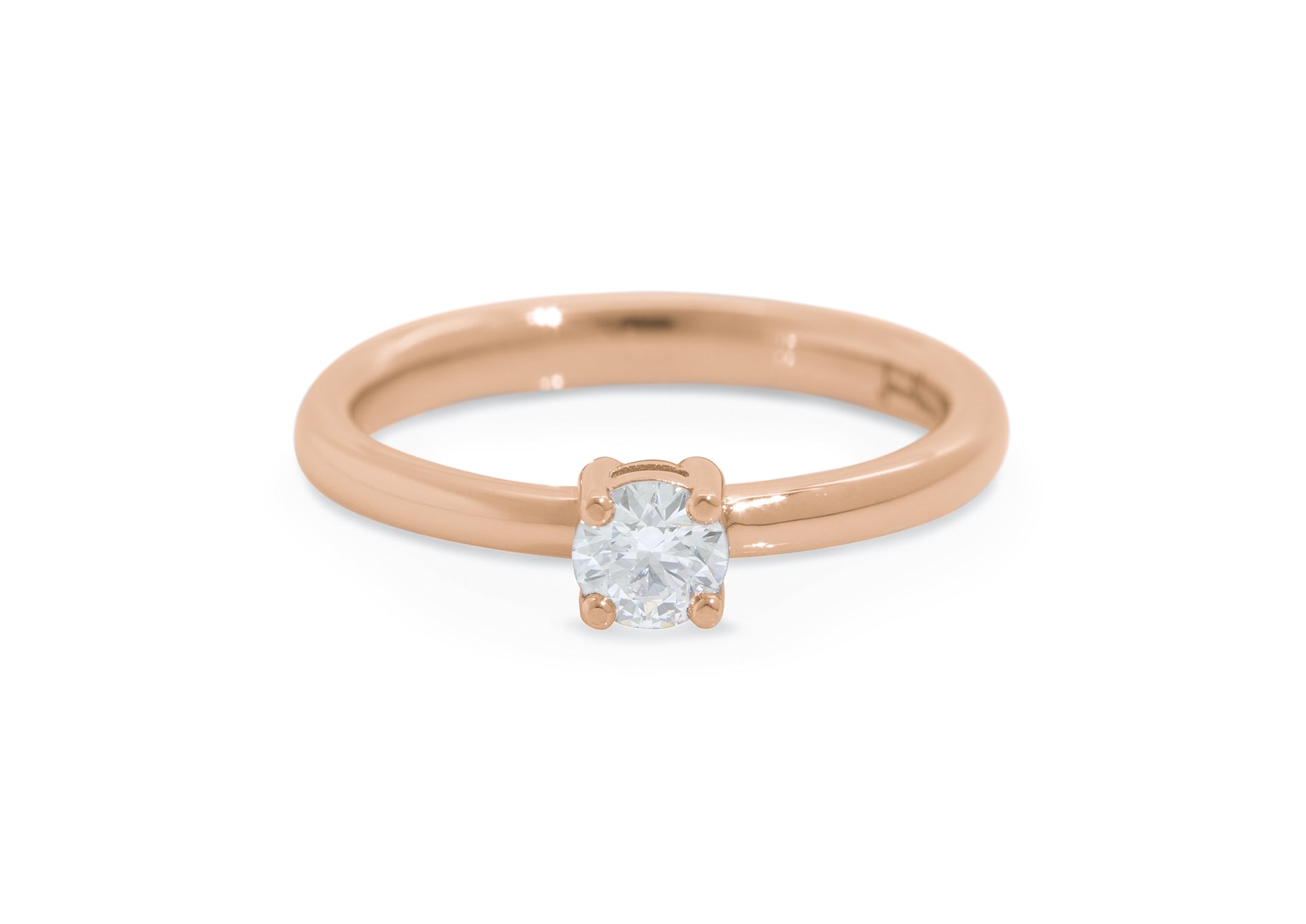 Aria Diamond Engagement Ring, Red Gold