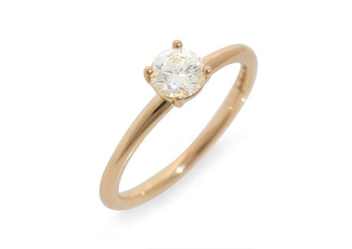 J2735 Diamond Engagement Ring, Red Gold