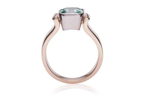 Green Tourmaline Bezel set in Bi-Tone Ring Design   - Jens Hansen - 2
