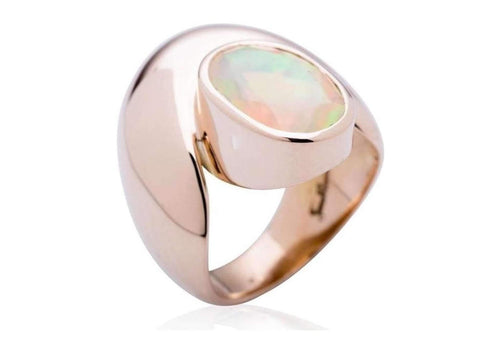 Red Gold Sculpted ring with Ethiopian Opal   - Jens Hansen