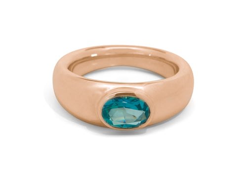 JW102 Gemstone Ring, Red Gold