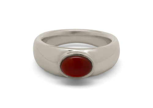 JW102 Cabochon Gemstone Ring, White Gold & Platinum