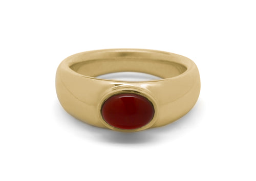 JW102 Cabochon Gemstone Ring, Yellow Gold