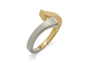 JW11 Bitone Dress Ring, Yellow & White Gold