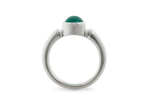 JW120 Cabochon Gemstone Ring, Sterling Silver