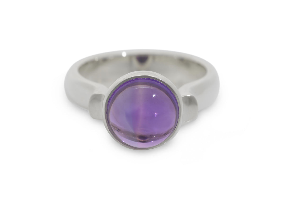 JW121 Cabochon Gemstone Ring, Sterling Silver