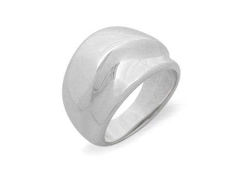 Medium Domed Wave Ring, Sterling Silver