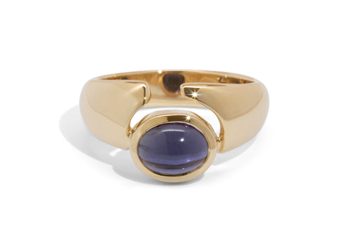 JW158 Cabochon Gemstone Ring, Yellow Gold