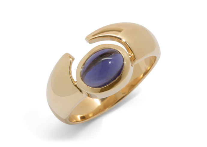 JW158 Cabochon Gemstone Ring, Yellow Gold