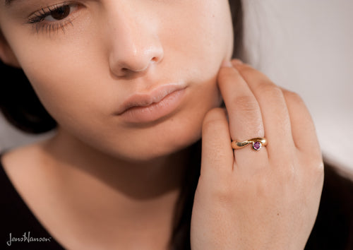 JW184 Gemstone Ring, Yellow Gold