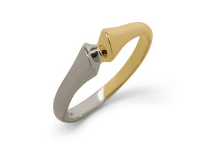 JW195 Bitone Dress Ring, Yellow & White Gold