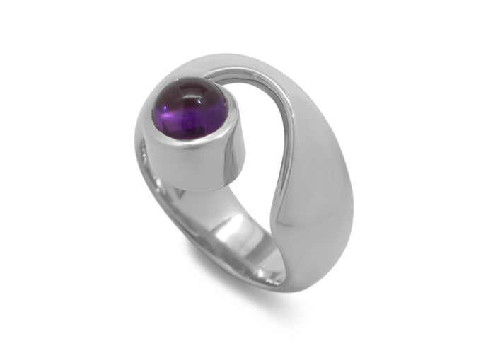 JW208 Cabochon Gemstone Ring, Sterling Silver