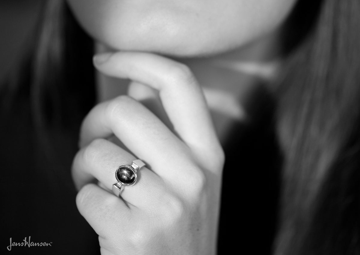 Classic Oval Cabochon Gemstone Ring, Red Gold