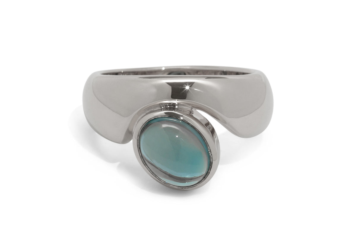 JW211 Cabochon Gemstone Ring, Sterling Silver