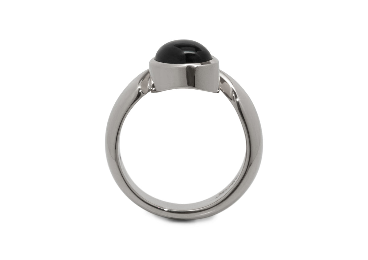 JW211 Cabochon Gemstone Ring, White Gold & Platinum