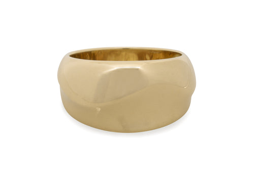 Small Domed Wave Ring, Yellow Gold