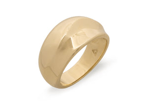 Small Domed Wave Ring, Yellow Gold