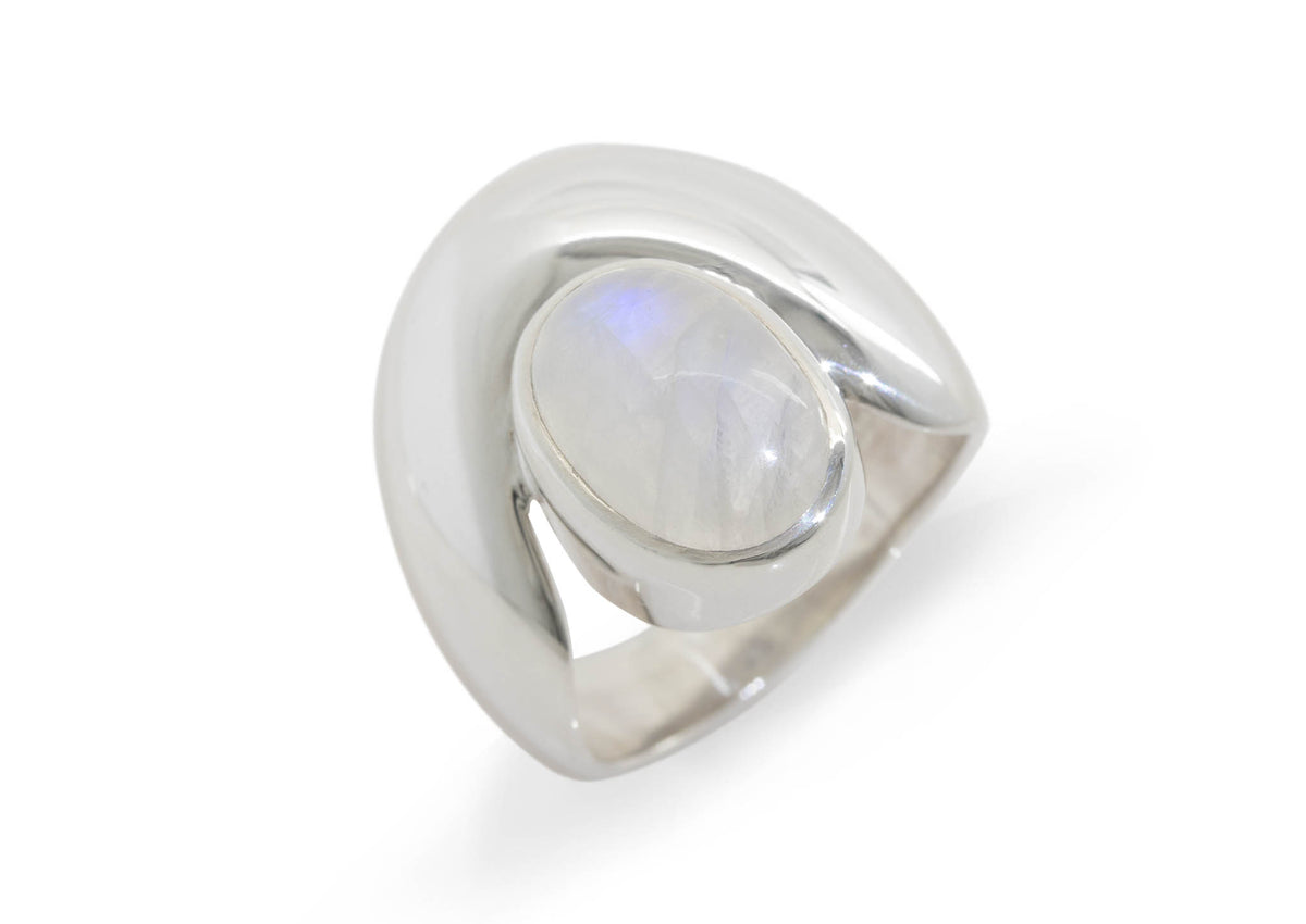 JW232 Cabochon Gemstone Ring, Sterling Silver