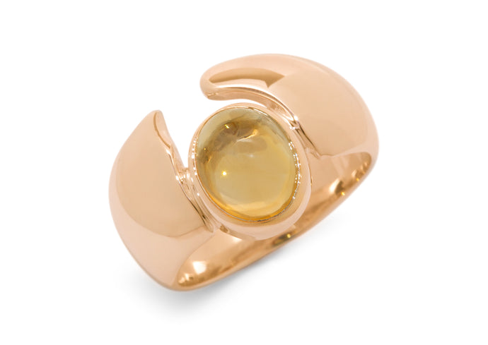 JW23 Cabochon Gemstone Ring, Red Gold