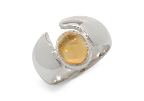 JW23 Cabochon Gemstone Ring, Sterling Silver