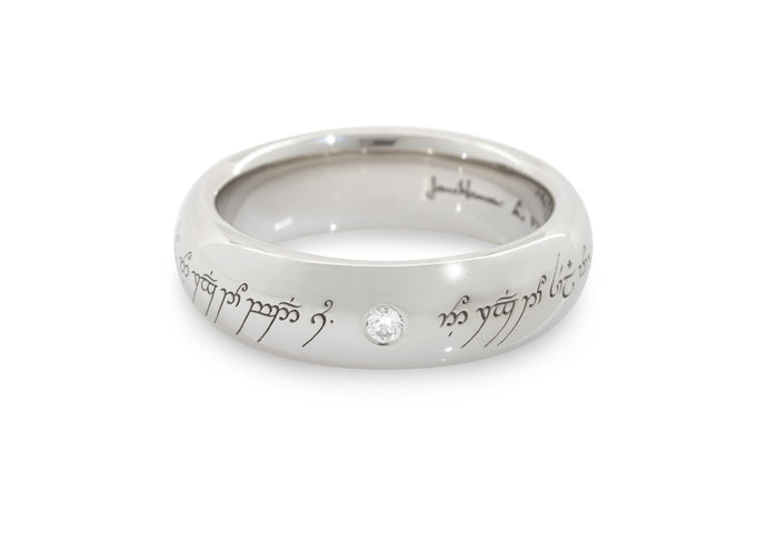 Custom Elvish Diamond Love Ring, Platinum