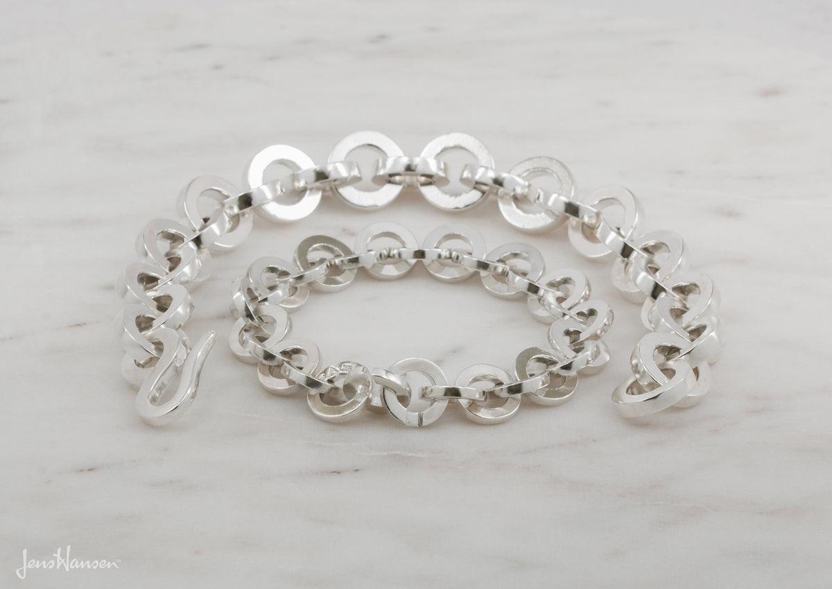 Flat Link Bracelet, Sterling Silver