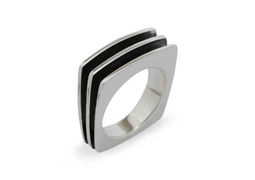 Square Fin Ring, Sterling Silver