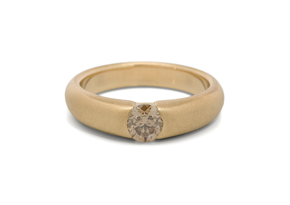 JW314 Champagne Diamond Ring, Yellow Gold