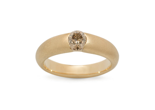 JW314 Champagne Diamond Ring, Yellow Gold