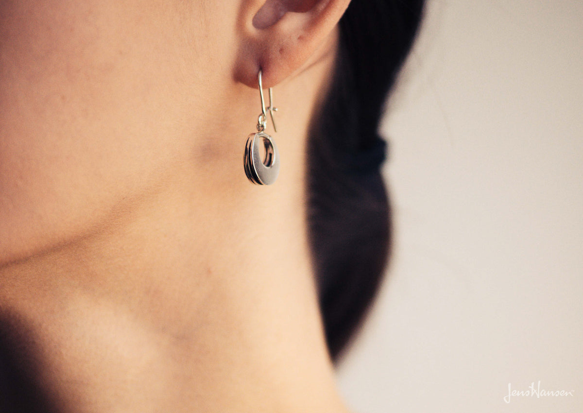 Crescent Style "Sydney Fin" Earrings, Sterling Silver