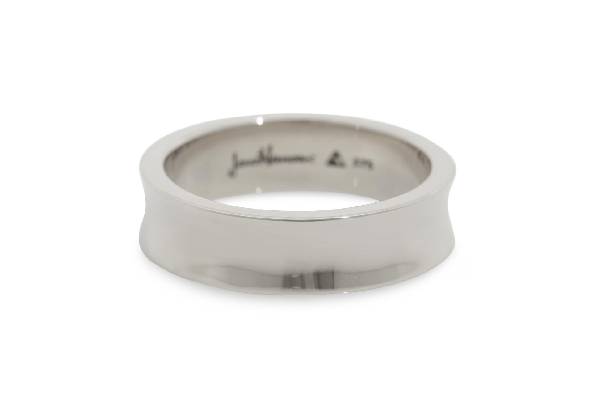 JW487/JW488 Concave Band, White Gold & Platinum