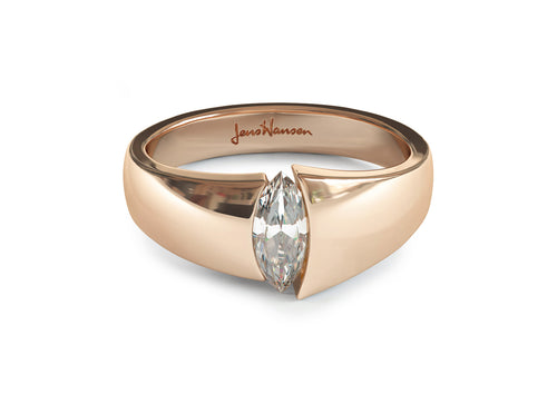 The Jens Hansen Marquise Diamond Ring, Red Gold