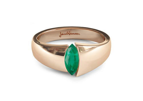 The Jens Hansen Marquise Precious Gemstone Ring, Red Gold