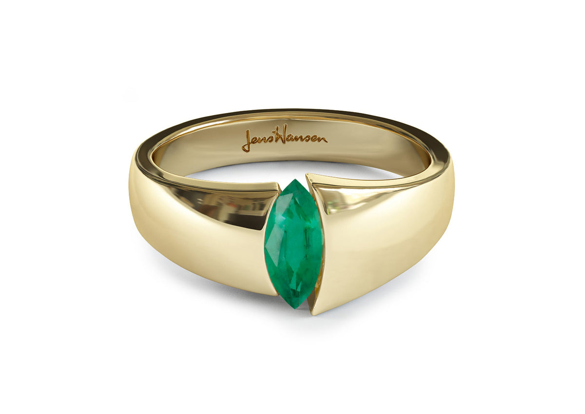 The Jens Hansen Marquise Precious Gemstone Ring, Yellow Gold