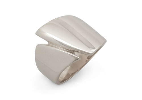Signature Asymmetric Ring, White Gold & Platinum