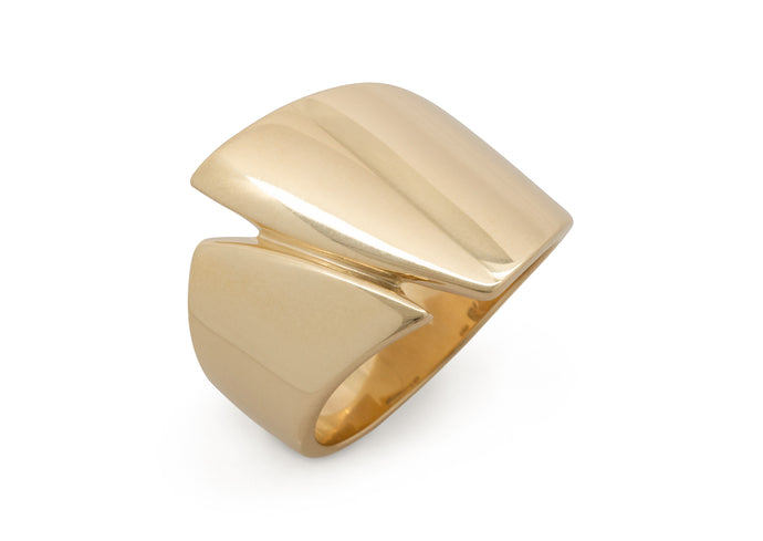 Signature Asymmetric Ring, Yellow Gold