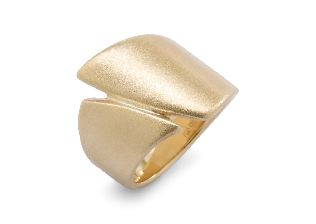 Signature Asymmetric Ring, Yellow Gold