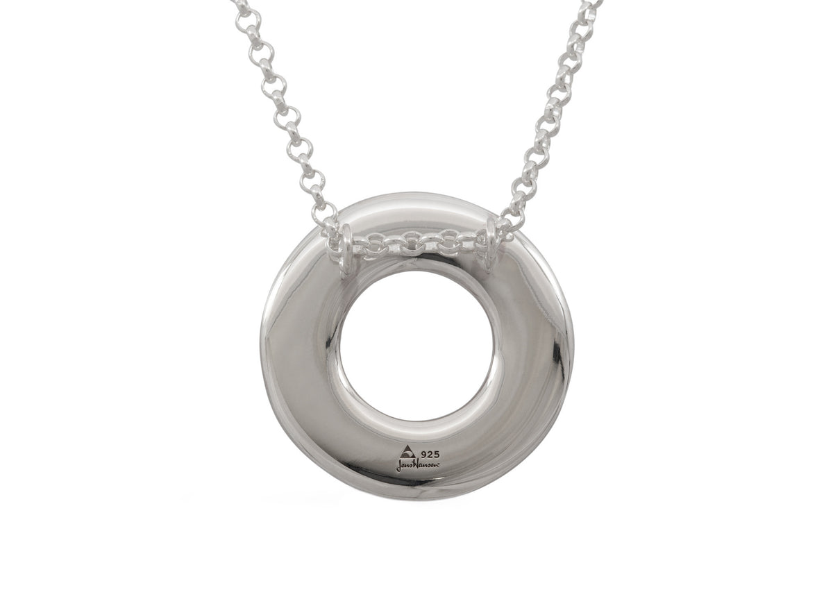 Circle Pendant with Hidden Bales, Sterling Silver