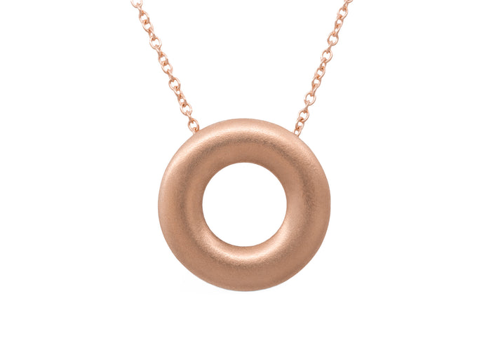 Circle Pendant with Hidden Bales, Red Gold