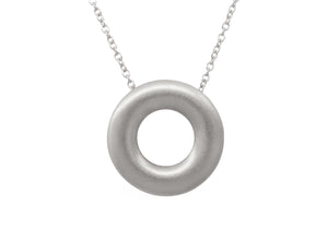 Circle Pendant with Hidden Bales, Sterling Silver