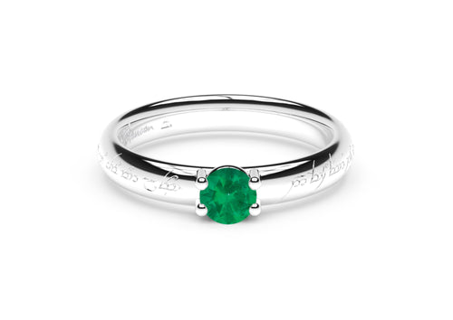 Contemporary Slim Elvish Precious Gemstone Engagement Ring, White Gold & Platinum